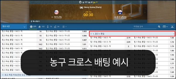 농구 크로스 배팅 예시