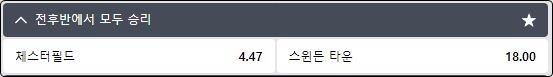 전후반에서 모두 승리 배팅 배당판